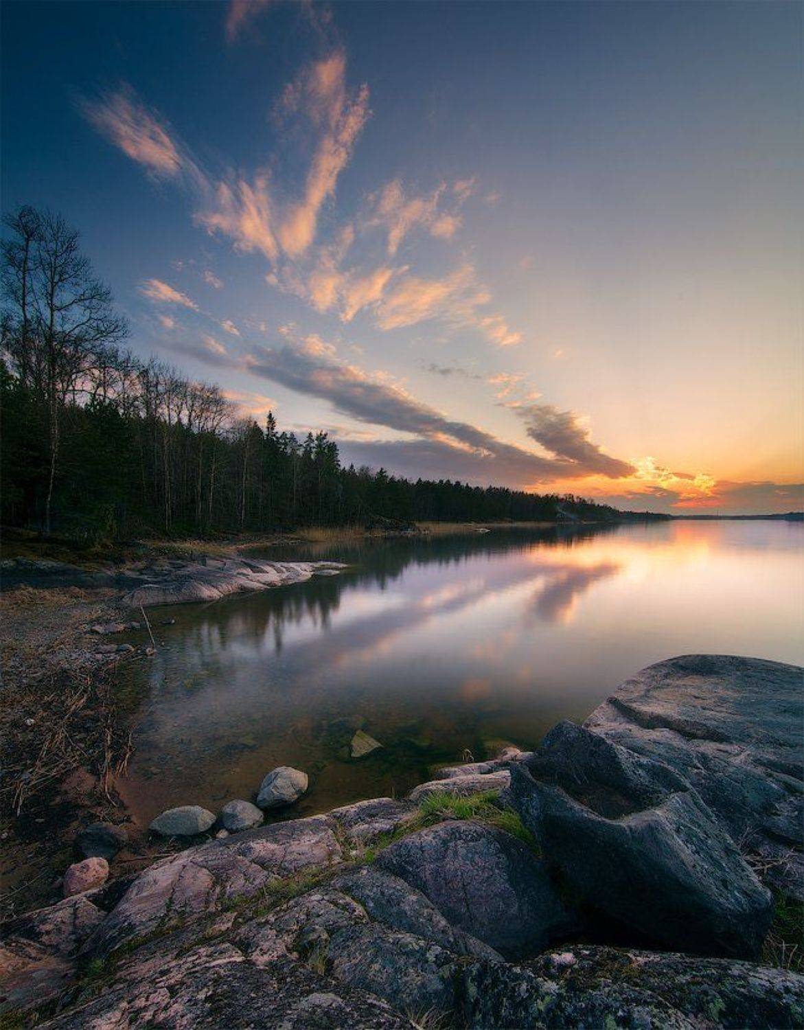 Ладога, природа, закат, Дмитрий Воронцов