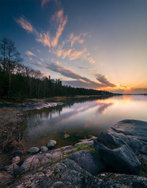 Ладога, природа, закат Май на Ладожских шхерах фото превью
