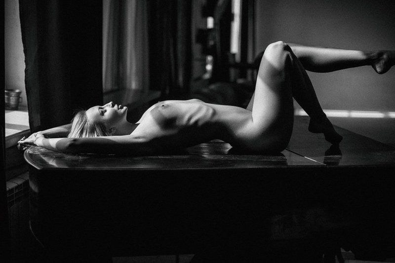 Девушка, ню, чб, girl, nude, bw *** фото превью