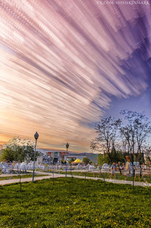 облака, красота, небо, город, Россия, закат Облака фото превью