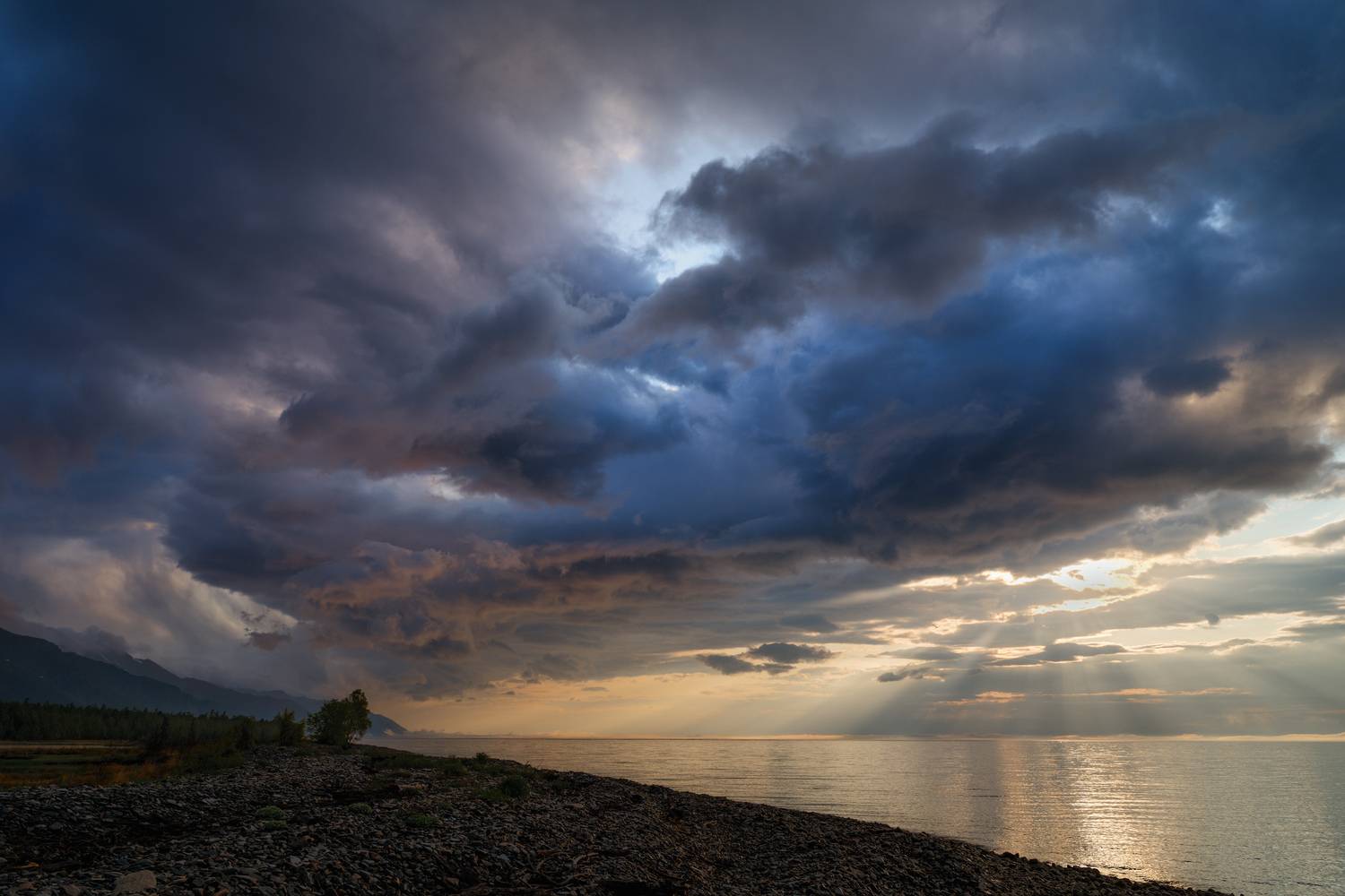 байкал, рассвет, тучи, облака, Леонтьев Константин