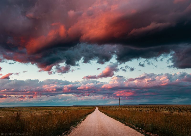 new mexico, usa, landscape, fall, autumn, nature, outdoors, clouds, cloud, sky, storm, thunderstorm, weather, road The Road Home (дорога домой) фото превью
