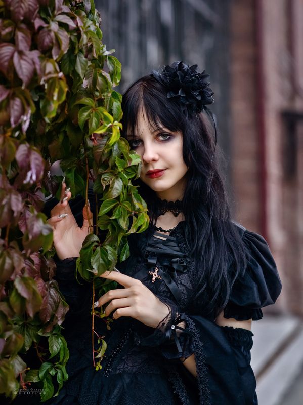 портрет, женский портрет, готика, лолита, готическая лолита Белладонна фото превью