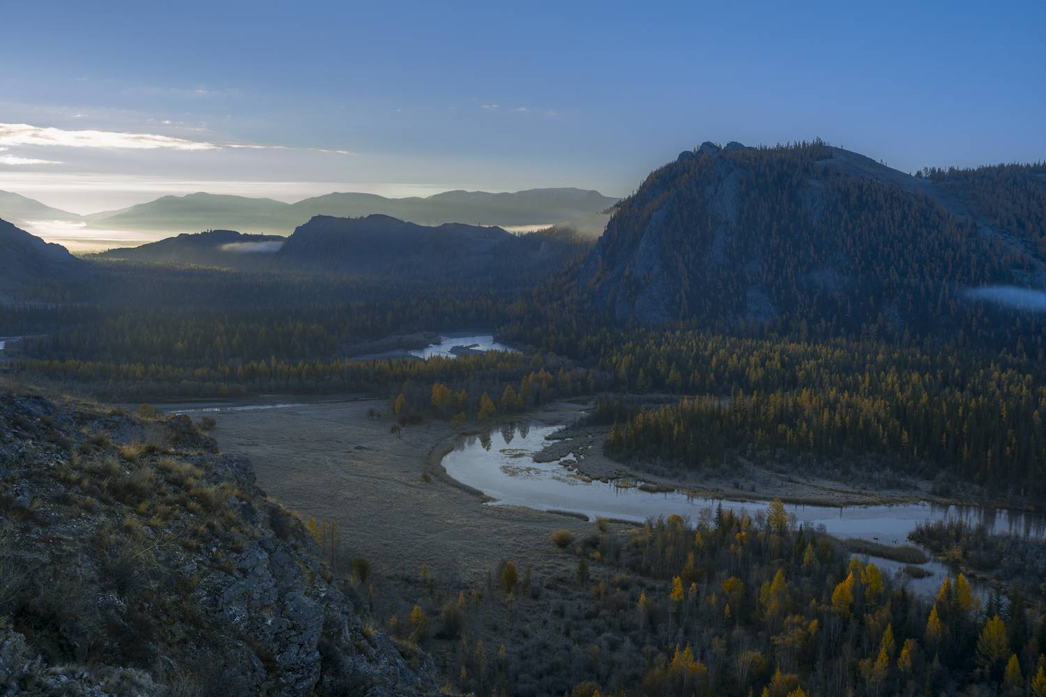 россия, горный алтай,осень,утро, рассвет в горах, Андрей Поляков