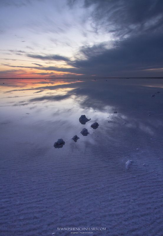 эльтон, небо, закат, отражение, свет, вода, горизонт, пейзаж, бесконечность Небесные горизонты фото превью