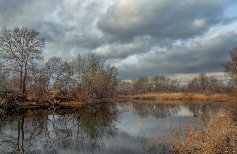 озеро, орск, осень, природа Вечер на озере фото превью