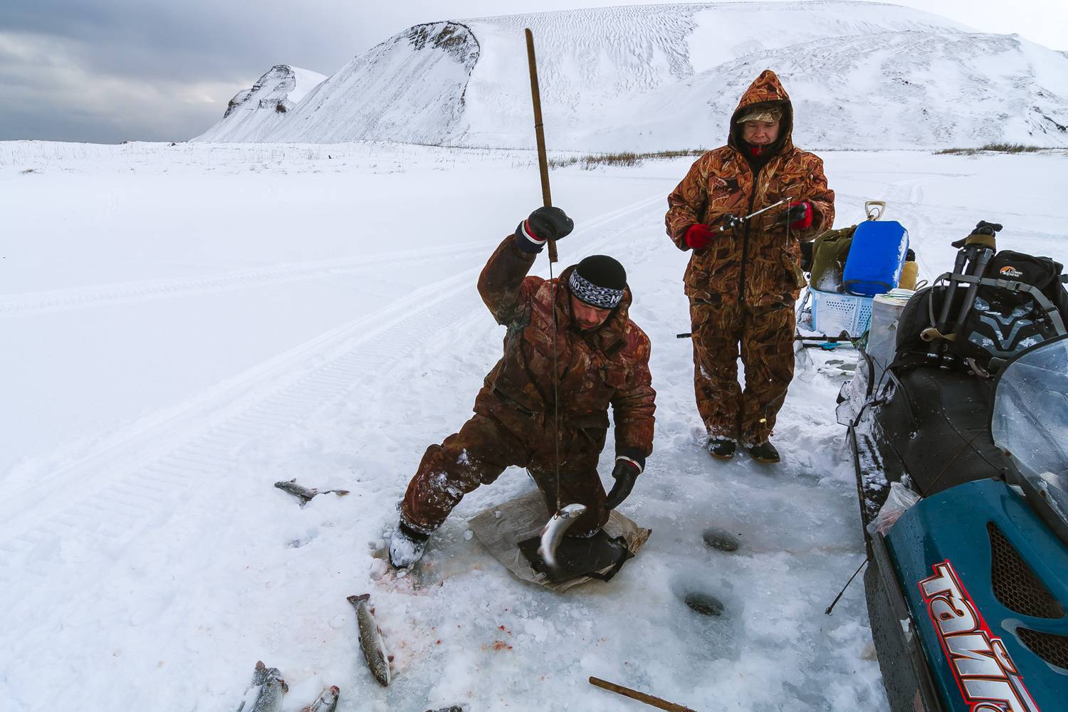 рыбаки, зимняя рыбалка, остров беринга, Уткин Дмитрий