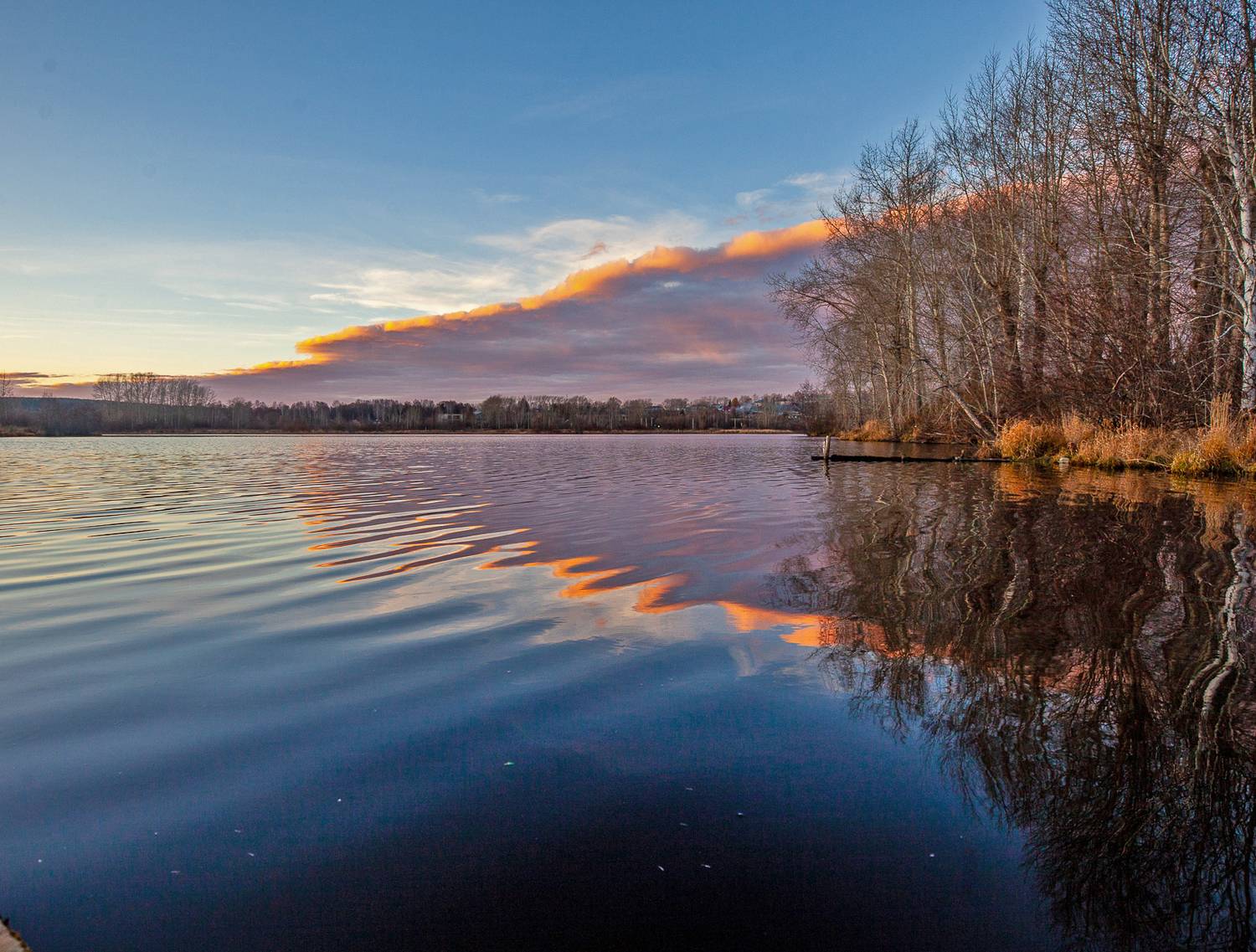 Облако, отражение, река, Спасов Михаил