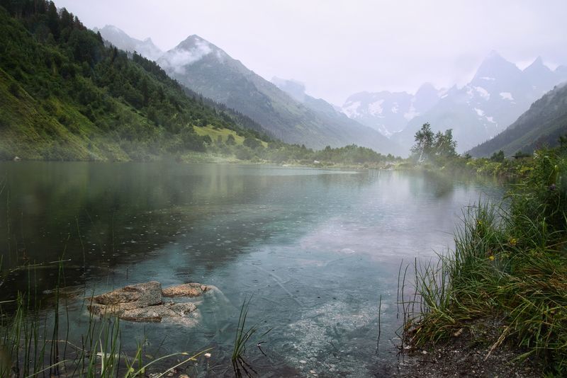 кавказ, домбай, озеро, природа, Непогода на Туманыкёль фото превью