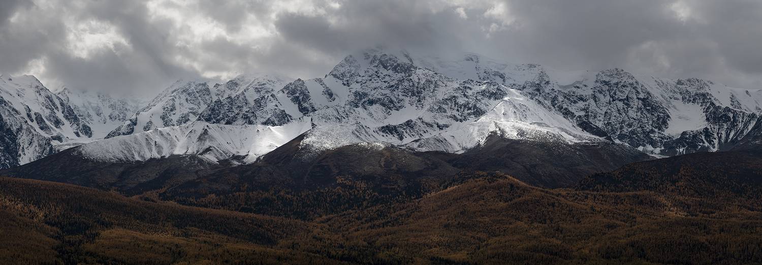 горы, снег, вершины, свет, тень, алтай, осень, Игорь Токарев