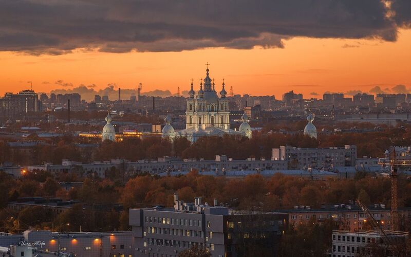санкт-петербург, город, закат, осень Осенний Петербург фото превью