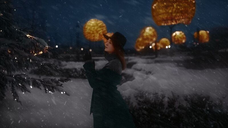 женский портрет, ночь, зима Валерия фото превью