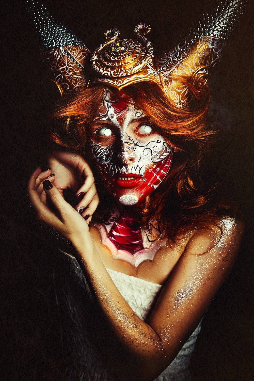 woman, portrait, conceptual, studio, bodyart, Болгов Руслан