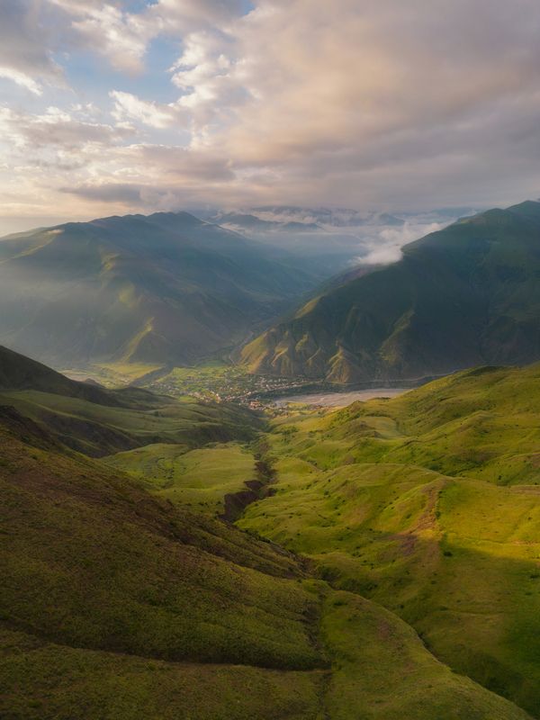 горы, Дагестан, Южный Дагестан, пейзаж, рассвет, террассы  фото превью