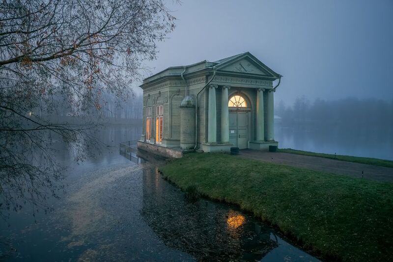 россия гатчина пригородыпетербурга парк осень туман дворцовыйпарк путешествия Призрачно все. фото превью