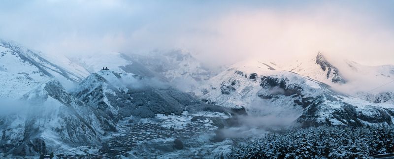 грузия,горы,снег Первое утро в Грузии фото превью