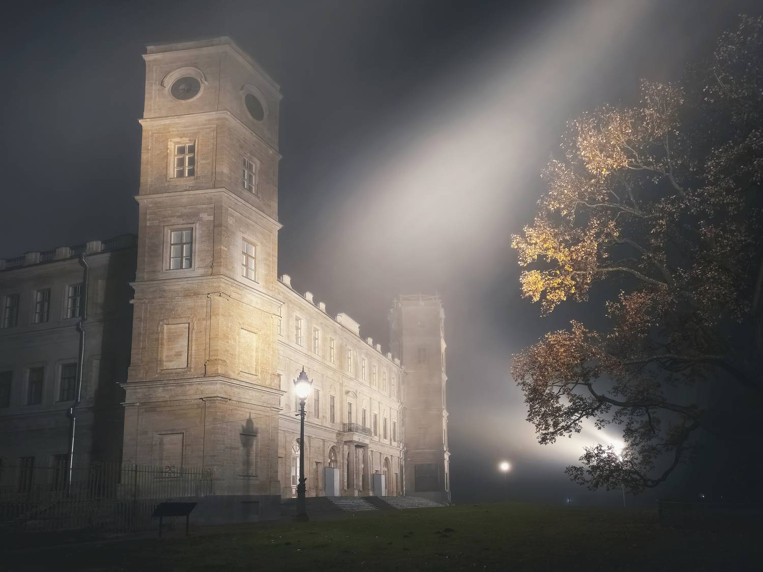 россия гатчина пригородыпетербурга парк осень туман дворцовыйпарк путешествия, Станислав Саблин