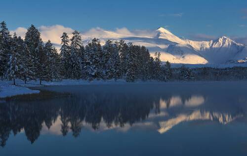 Озеро Кидэлю в зимнем наряде