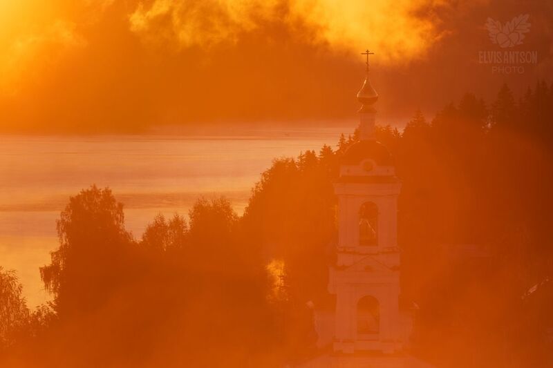 осень, пейзаж, туман, свет, рассвет, плёс Всё вокруг залито солнцем фото превью