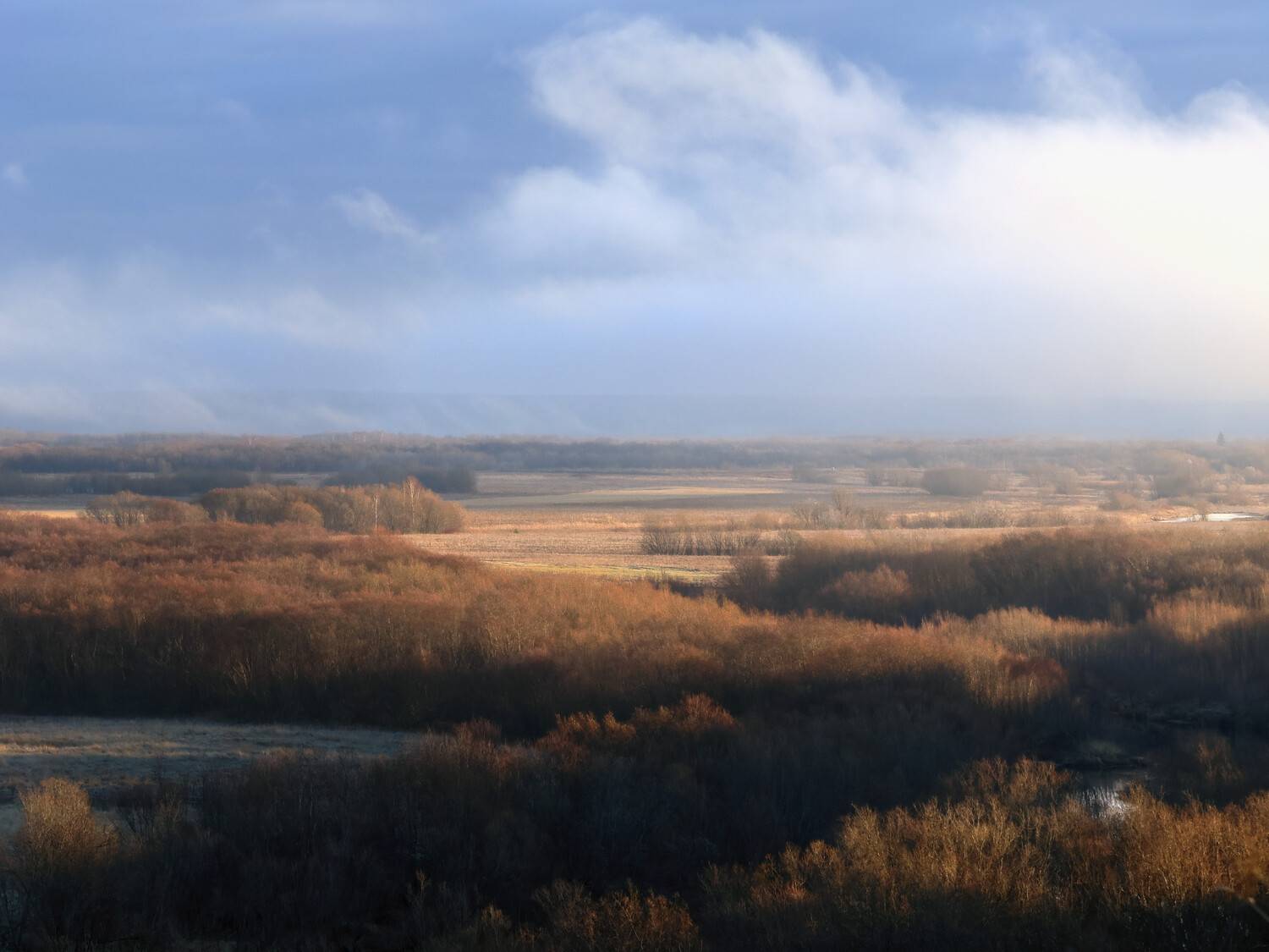 пейзаж, осень, утро, рассвет, река, небо, Александр Титов