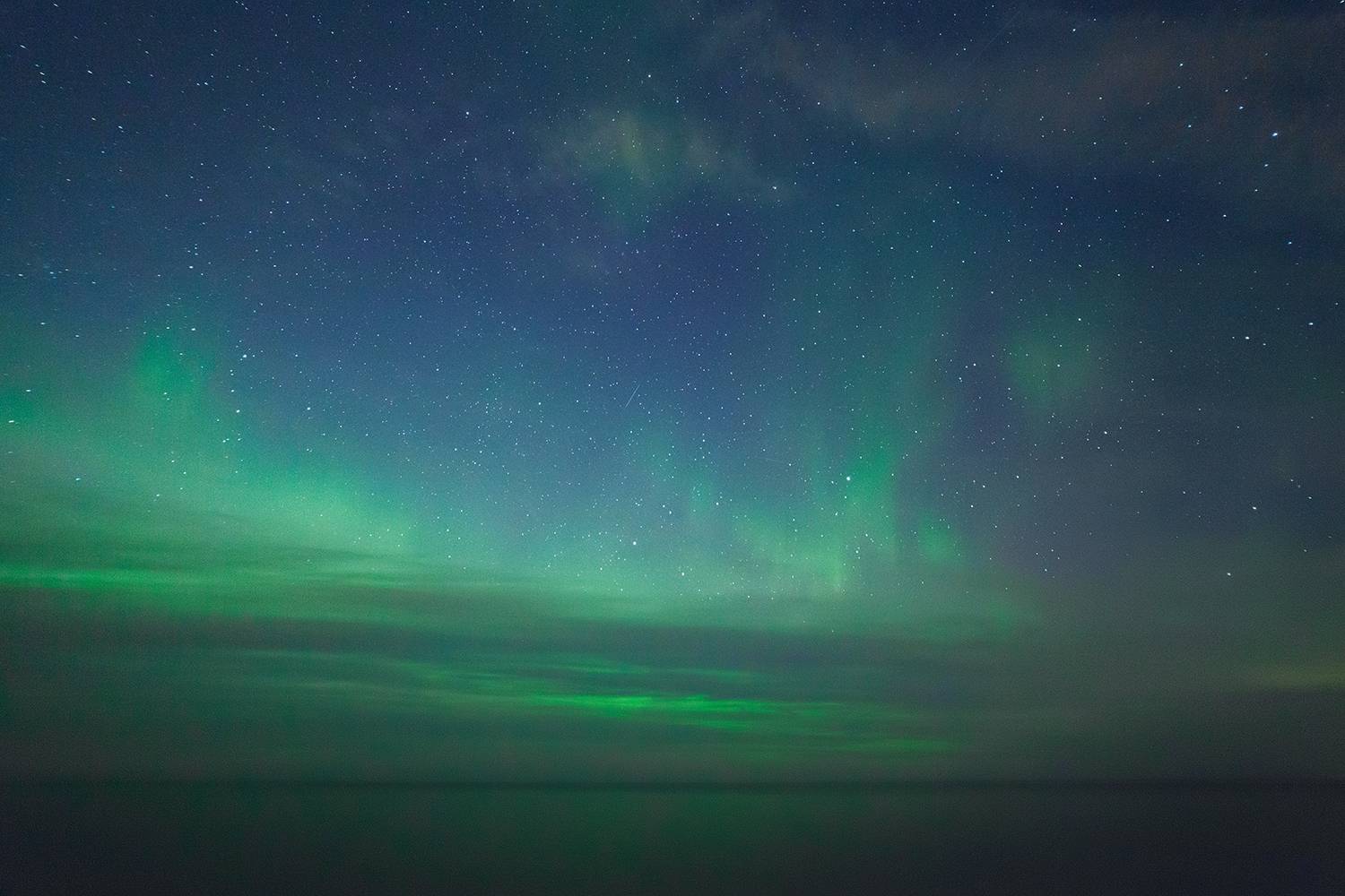 северное сияние, ладога, пейзаж, ночь, Медведникова Мария