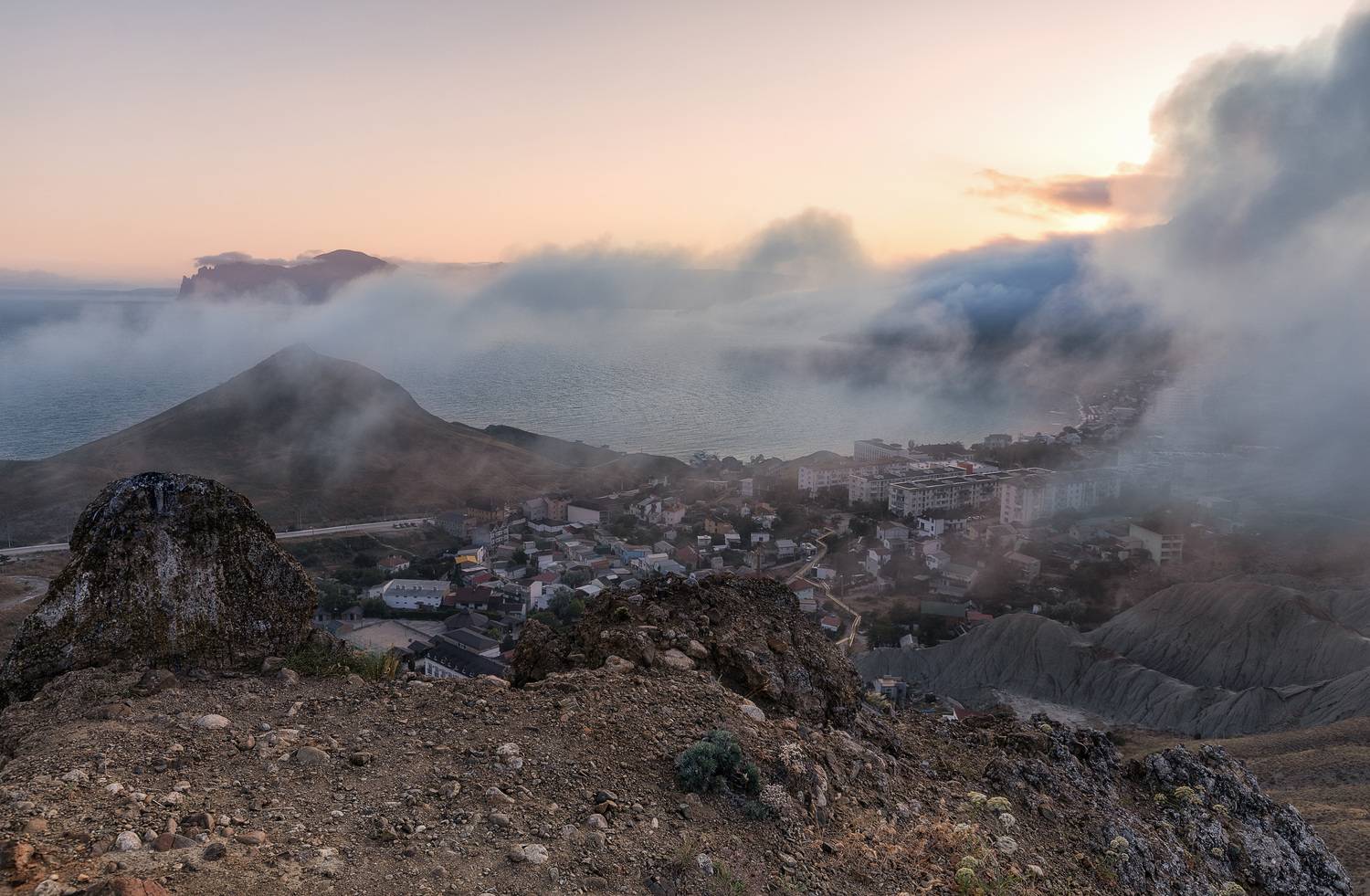 крым, киммерия, море, черное, туман, вечер, закат, Татьяна Феденкова