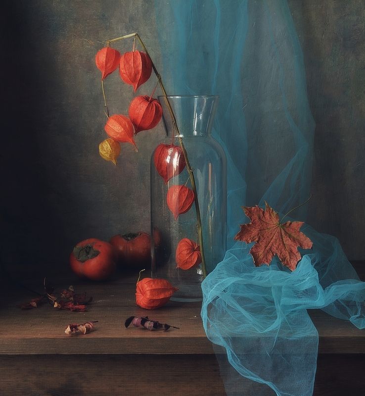 натюрморт,осень,физалис,хурма физалис... фото превью