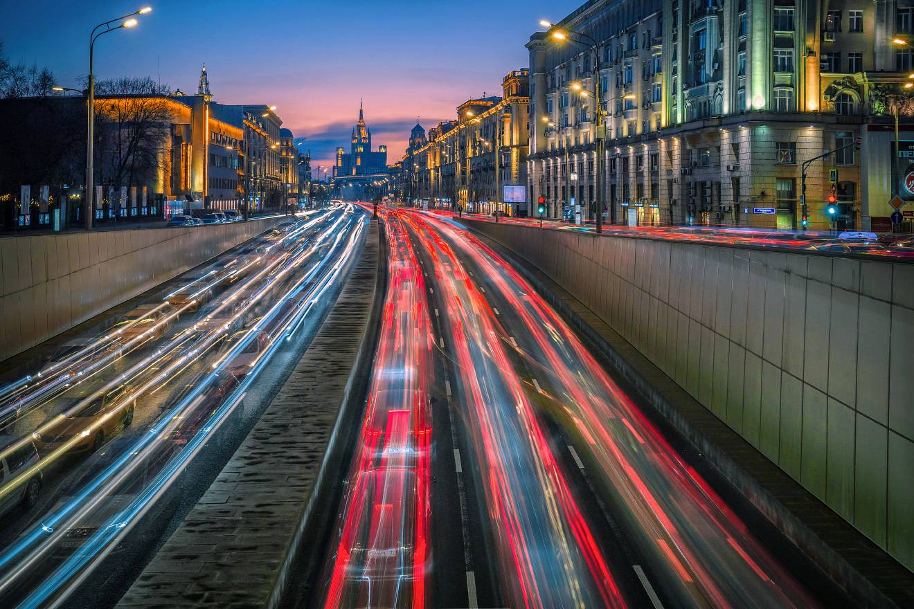 москва, вечер, садовое кольцо, автомобили, Виктор Климкин