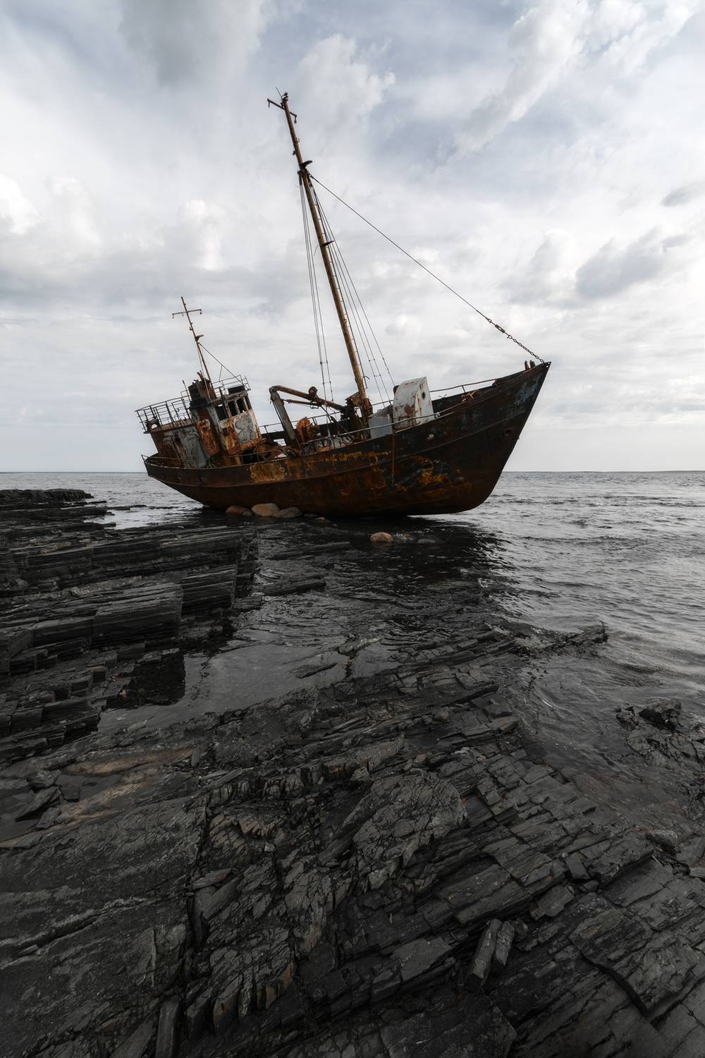 корабль, море, скалы, север, кольский, рыбачий, немецкий, Растворов Игорь