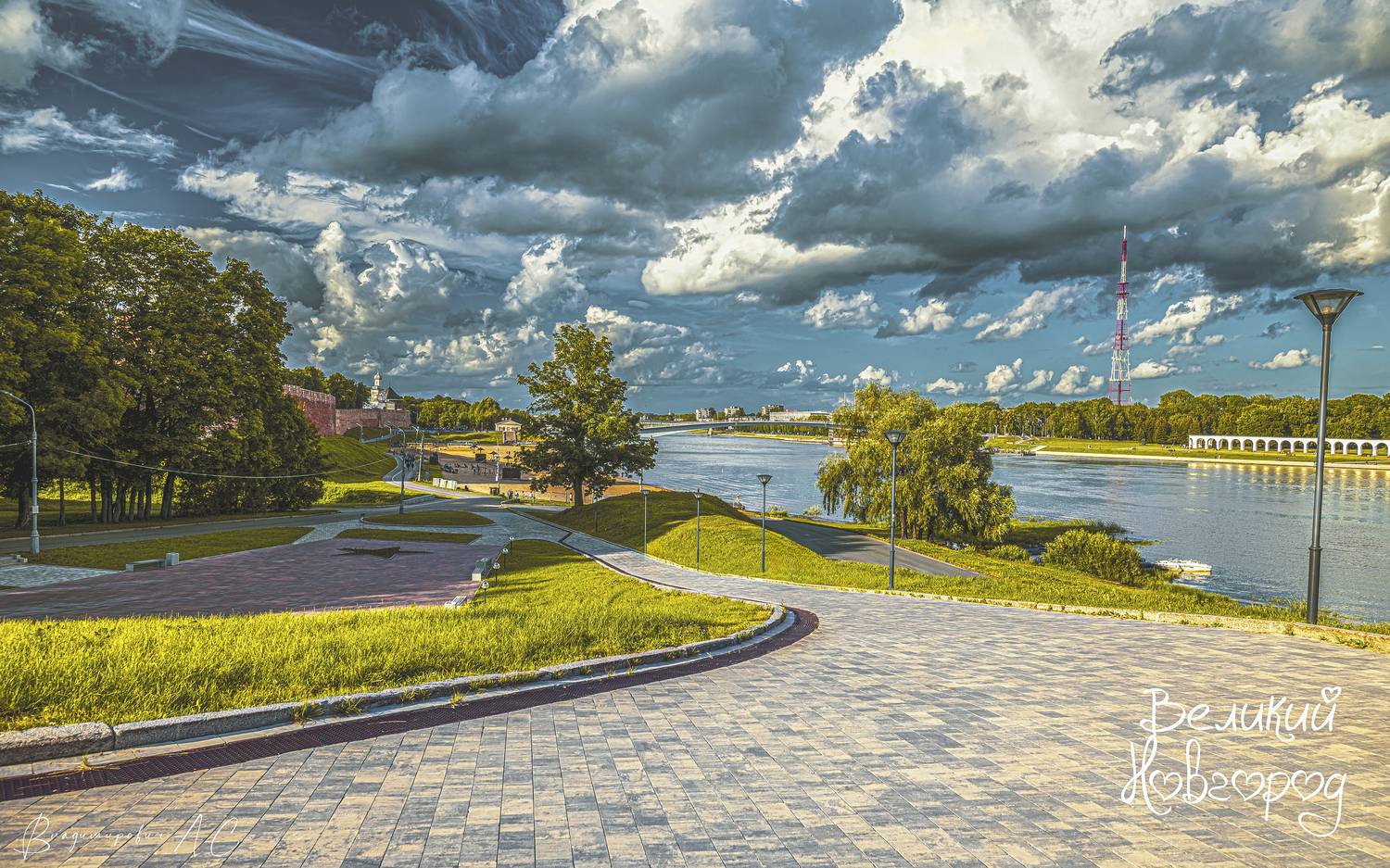 екатерининская горка детинец река волхов великий новгород облака, Смирнов Алексей