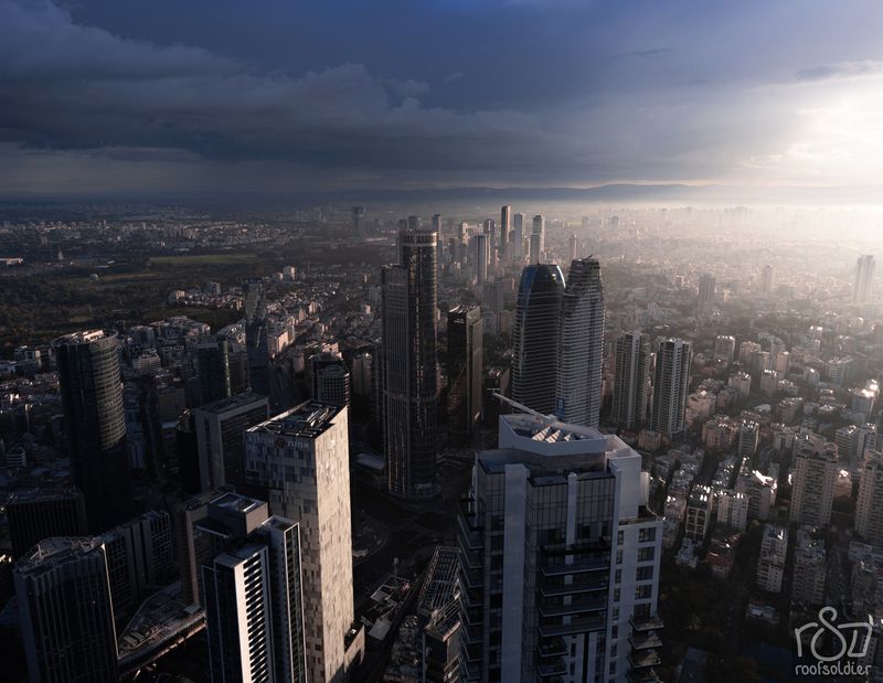 Israel, Ramat Gan, roof, rooftop, urban, urbex, city, cityscape, sunrise The Morning фото превью