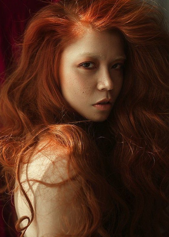 Asian, Carolinemadison, Freckles, Portrait, Redhair, Redhead, Russia Fierce фото превью