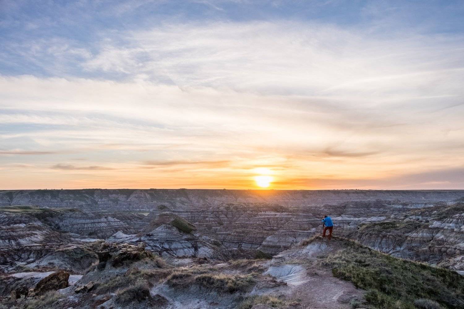 закат, небо, солнце, канада, альберта, драмхеллер, Денис Семенов