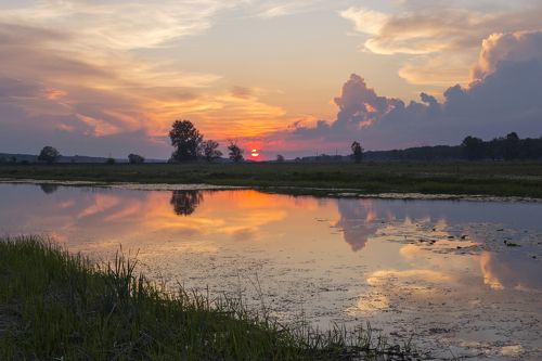 Sunset near the river 