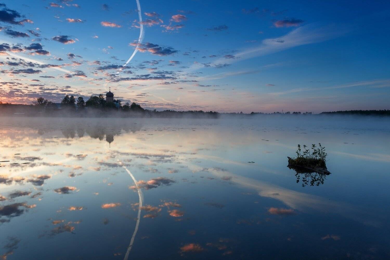 Рассвет, утро, Введенское, монастырь, озеро, вода, Павел Попов