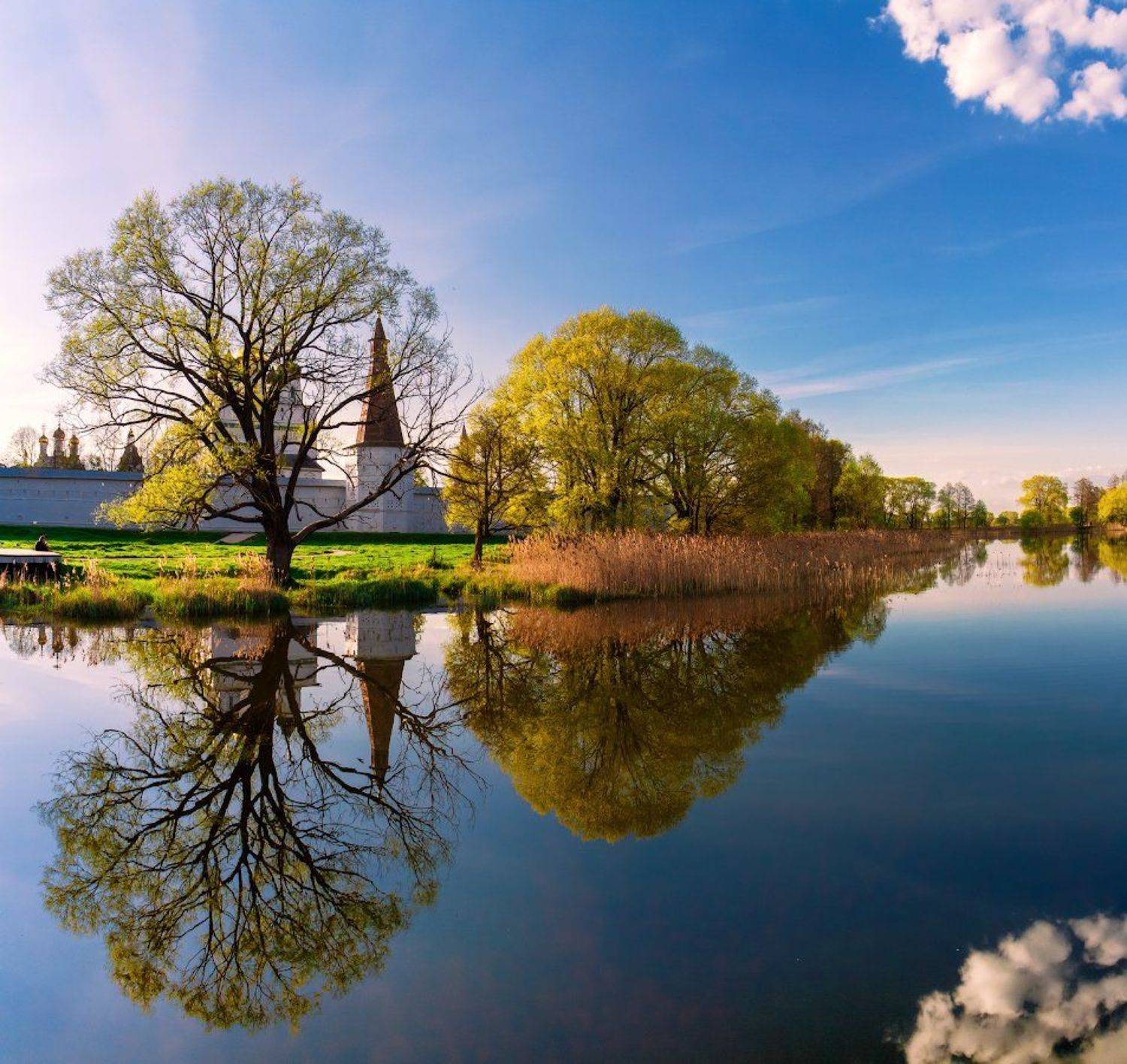 Весна, Иосифо-Волоцкий монастырь, Май, Озеро, Отражение, Пруд, Игорь Шиленок