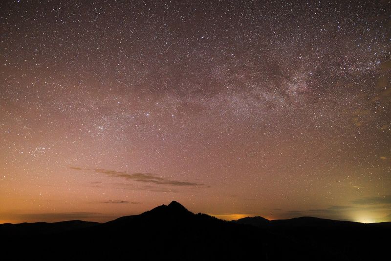 ночь, звезды, длинная выдержка, млечный путь, горы, урал Млечный Путь над г. Малый Ямантау фото превью