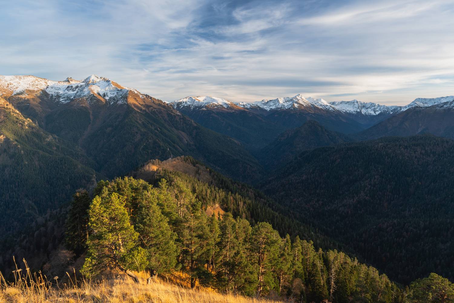 адыгея, горы, вечер, кавказ, снег, лес, закат, Шишкалов Константин