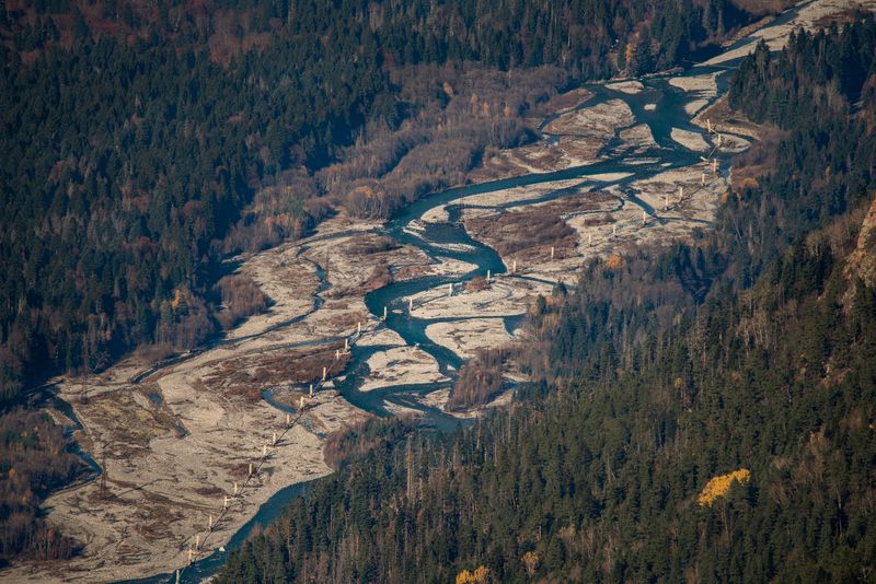 Вид на р.Теберда с горы Мусса-Ачитара, Домбай, КЧР фото превью
