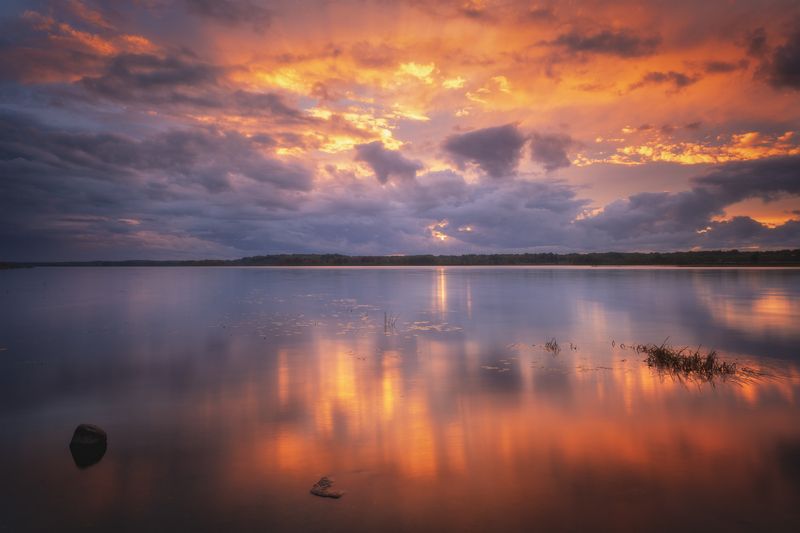 Осенний закат над Кенозером фото превью