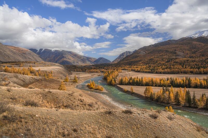 россия, горный алтай, река чуя, осень Алтайская осень фото превью