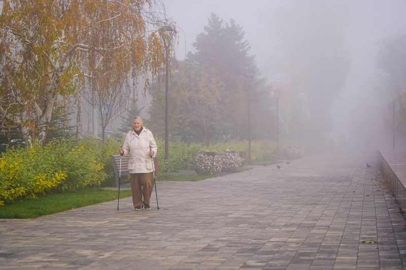 Туманное утро фото превью