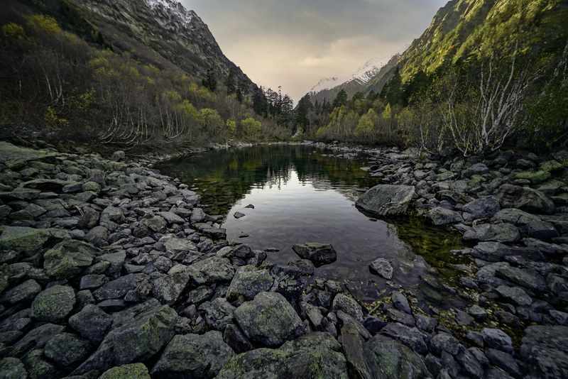 Россия, Карачаево-Черкессия, Домбай, Бадукские озера, Тебердинский заповедник, Бадукские озёра фото превью