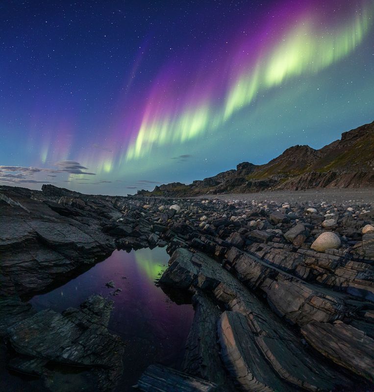 аврора, сияние, рыбачий, север, кеккурский  фото превью