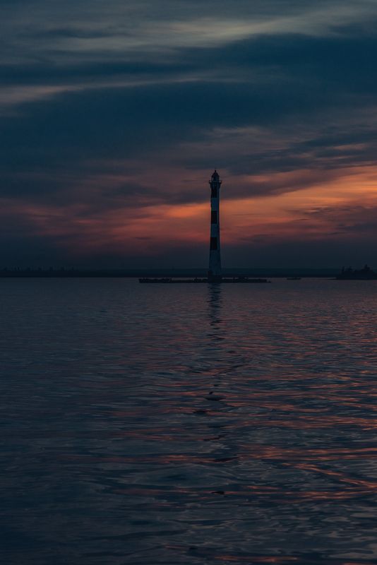 маяк Финский залив закат Маяк фото превью