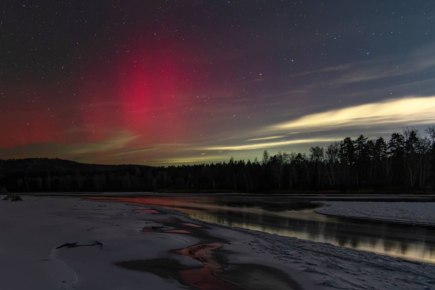полярное сияние, северное сияние, иркут, Тильпунов Михаил