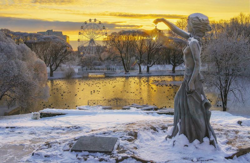 утро, киров, парк кирова, пруд В парке фото превью