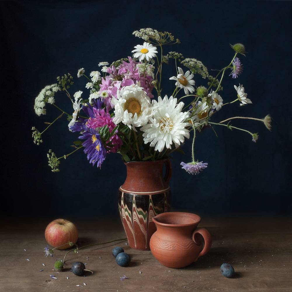 осень, букет, астры, Колеснева Елена