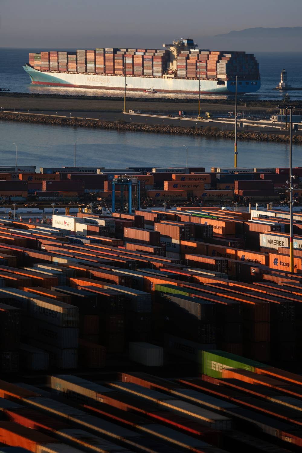 #Industrial landscape #calm atmosphere #fine art #container #cargo #logistics #harbor #port #terminal #ship #vessel, Shpek Andrey