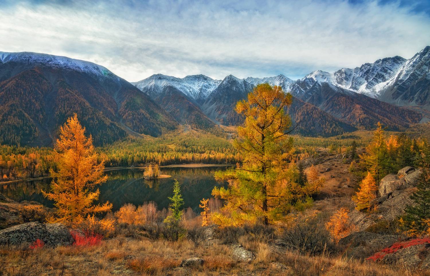 горный алтай, осень, катунский хребет, озеро, Lora Pavlova